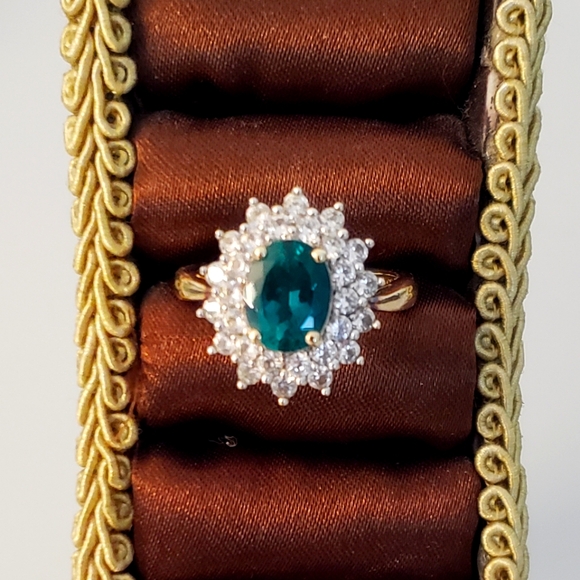 Emerald and Sapphire Ring - Picture 2 of 2